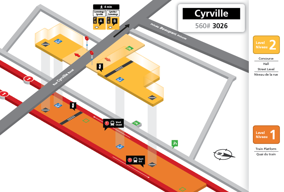 New Cyrville station layout