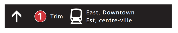 Updated Line 1 signage example