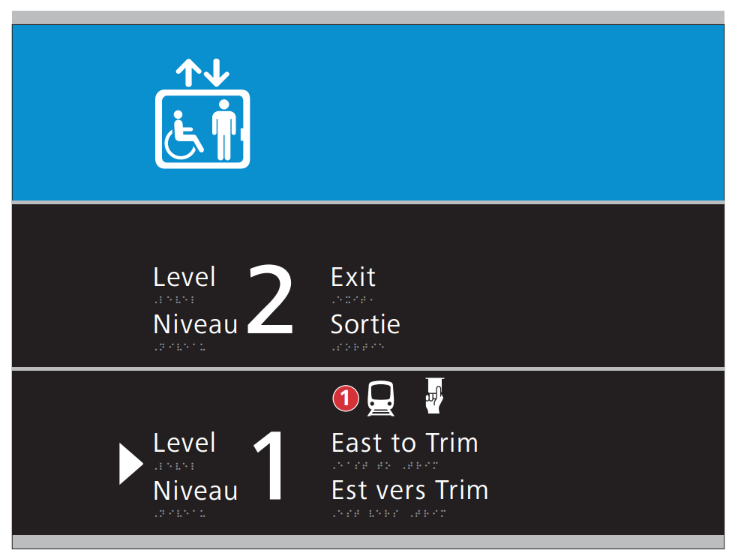 Updated Line 1 signage example