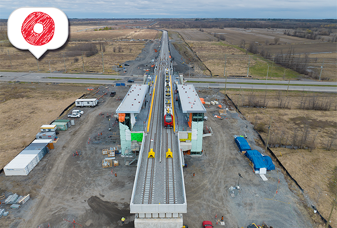 Image - Installation des rails sur le prolongement vers le sud de l’O-Train