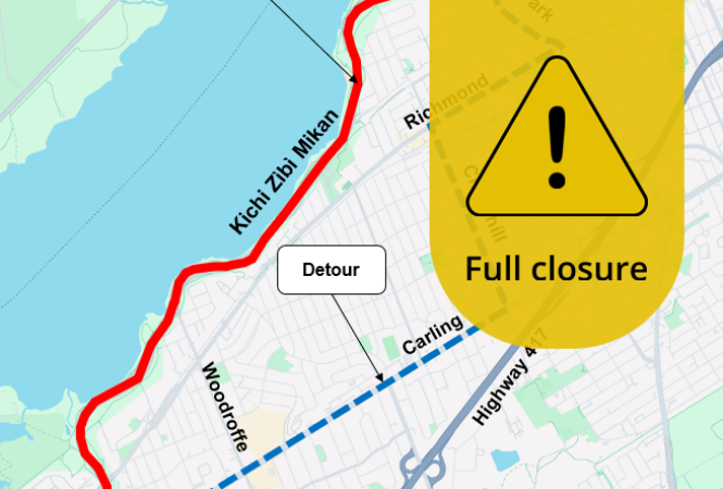 Image - Full Closure: Kichi Zìbì Mìkan from Carling to Island Park