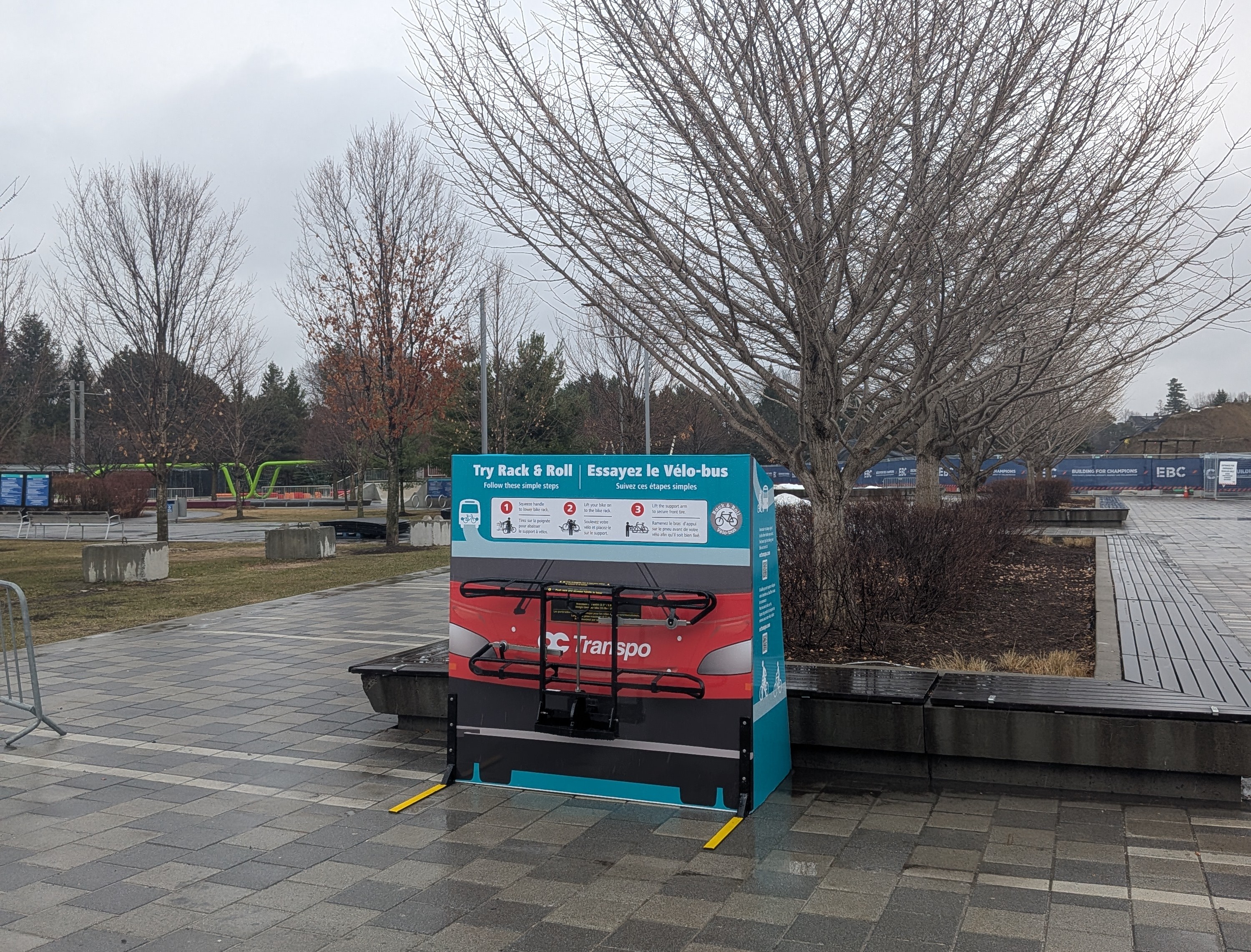 Bike practice rack location at Lansdowne Park across from the Horticulture Building.